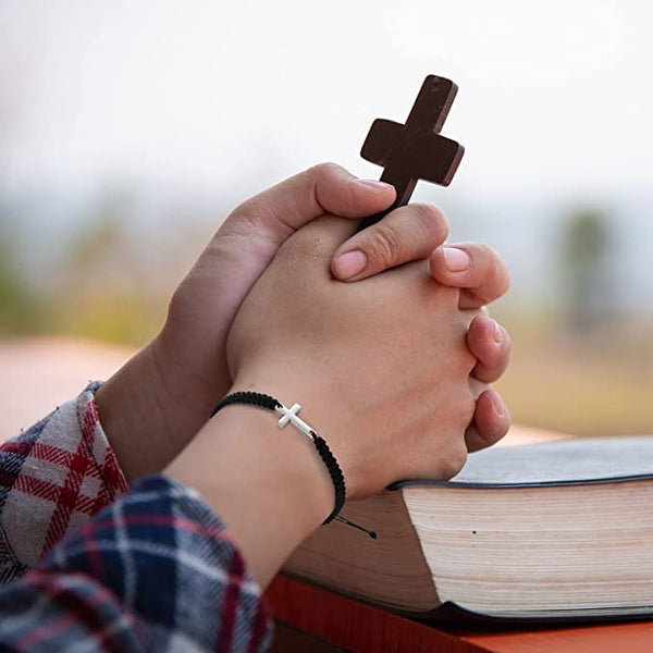 Corded Bracelet Prayer Hands